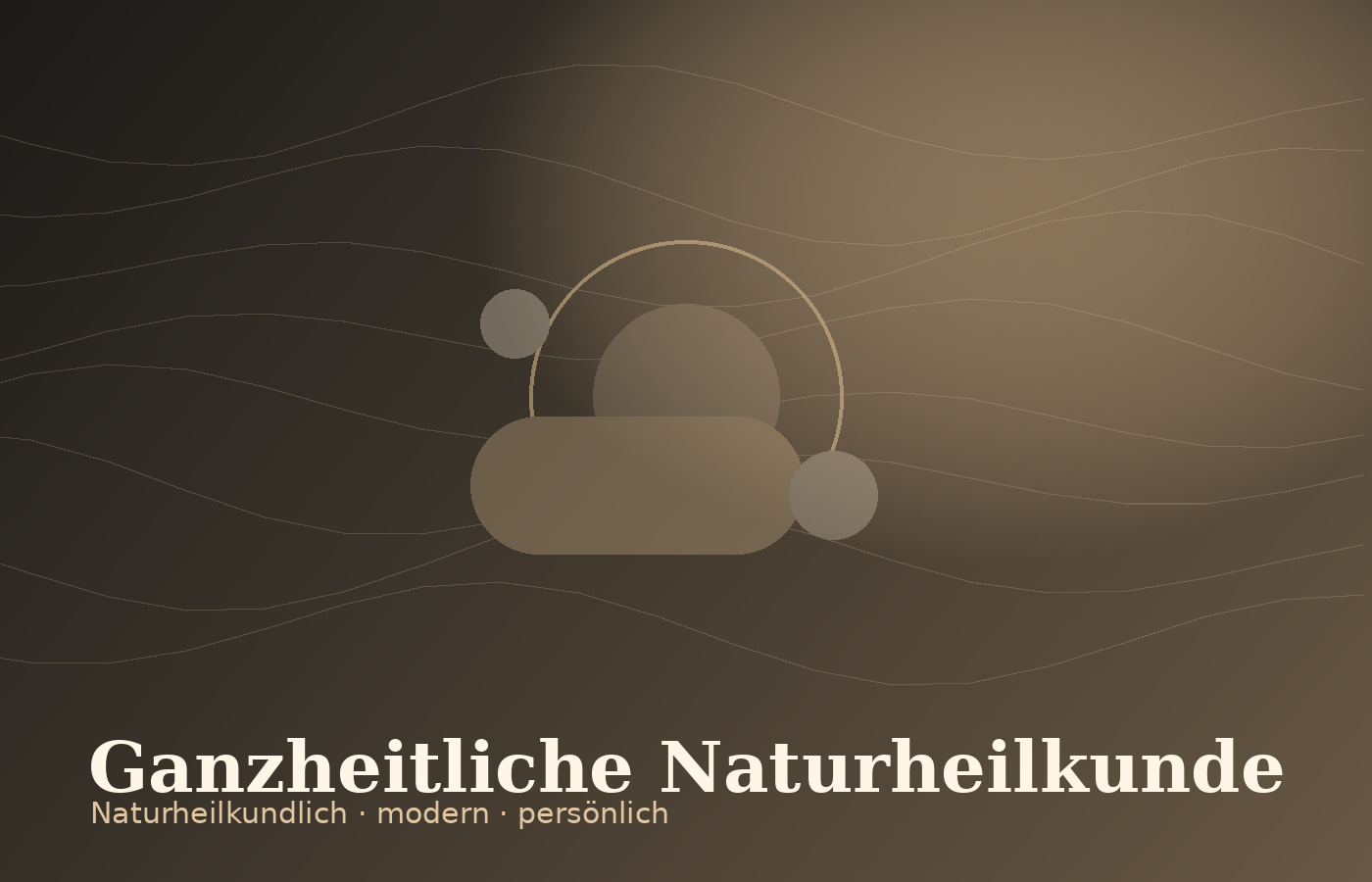 Ruhige Naturheilpraxis in warmem Dunkelgrau-Beige Design